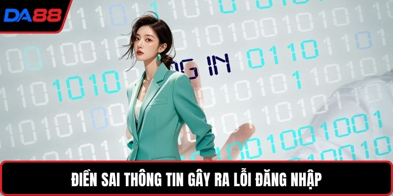 Điền sai thông tin gây ra lỗi đăng nhập