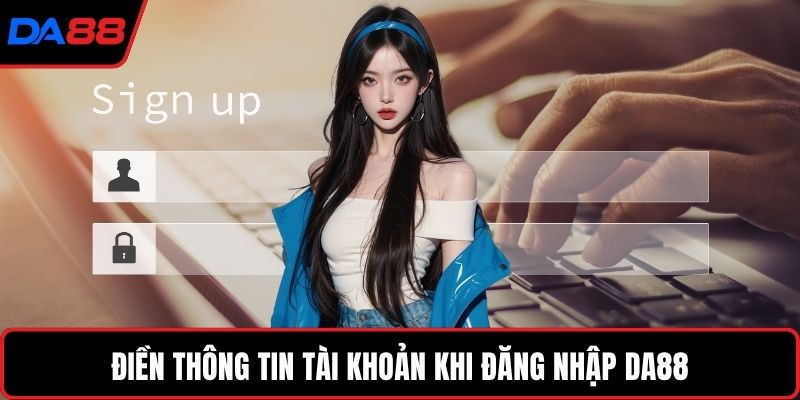 Điền thông tin tài khoản khi đăng nhập DA88